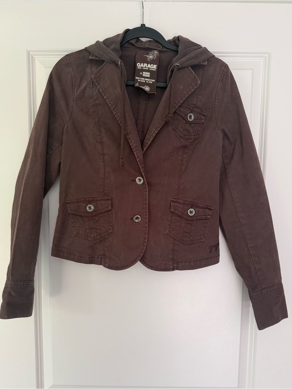 Garage Brown Hooded Blazer Jacket